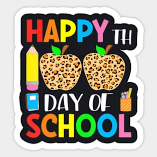 100 Days Of School Leopard Print Teacher And Student Sticker